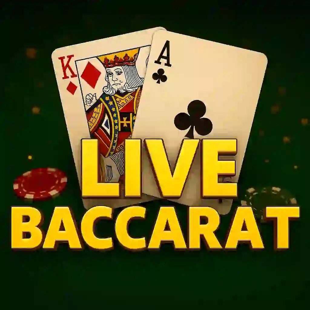 Live Baccarat slot icon by Evolution, available at 500 Casino