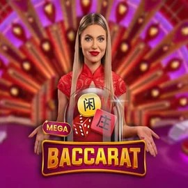 Mega Baccarat online game logo by Pragmatic Play on 500-casinos.org