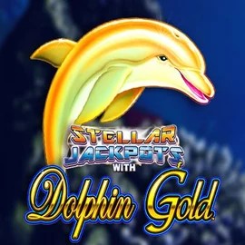 Dolphin Gold with Stellar Jackpots slot logo by Lightning Box Game at 500 Casino